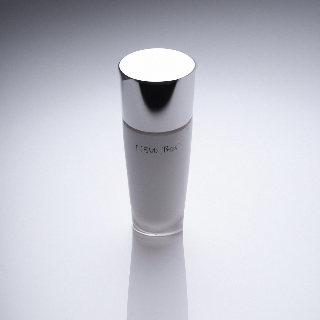 Packshot minimaliste sur fond blanc, cosmétiques tropicaux